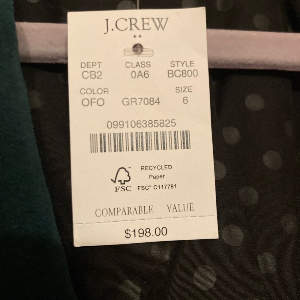 NWT J. Crew Velveteen Blazer in Old Forest size 6 - Picture 9 of 9